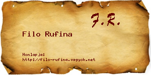 Filo Rufina névjegykártya